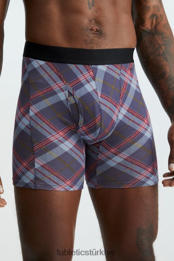 tr Fabletics erkekler 24-7 boksör külotu 199 klasik lacivert tartan 40R06B3771