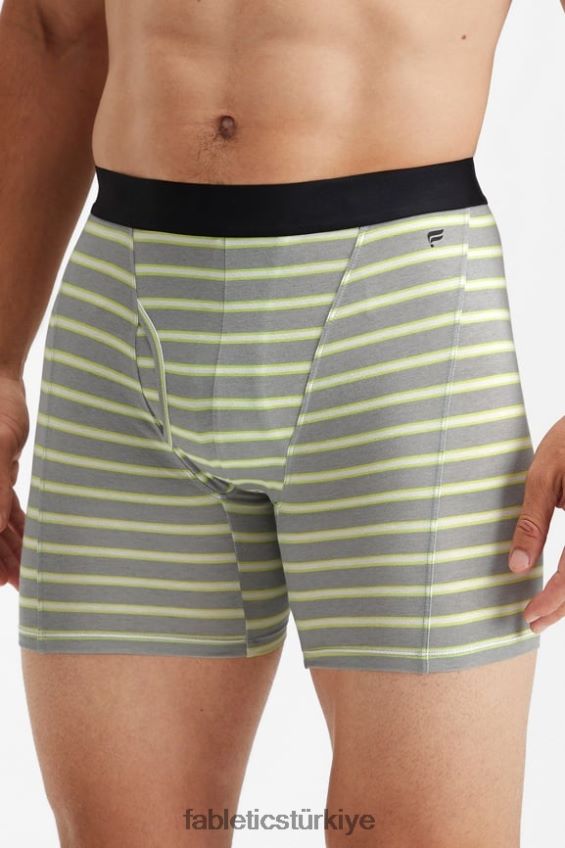 tr Fabletics erkekler 24-7 boksör külotu 200 soluk kireç gölge şerit 40R06B3775