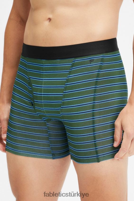 tr Fabletics erkekler 24-7 boksör külotu 200 taktik yeşil gölge şeridi 40R06B3776