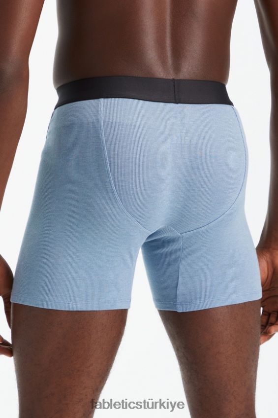tr Fabletics erkekler restoreknit nervürlü boxer külot taş mavisi 40R06B3787
