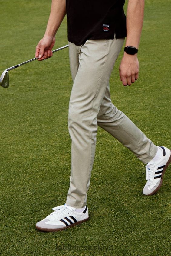 tr Fabletics erkekler yüksek yan chino (dar kesim) taze boz kahverengi 40R06B3057