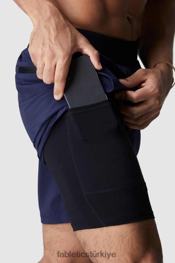 tr Fabletics erkekler franchise kısa (çizgili) Donanma 40R06B3355