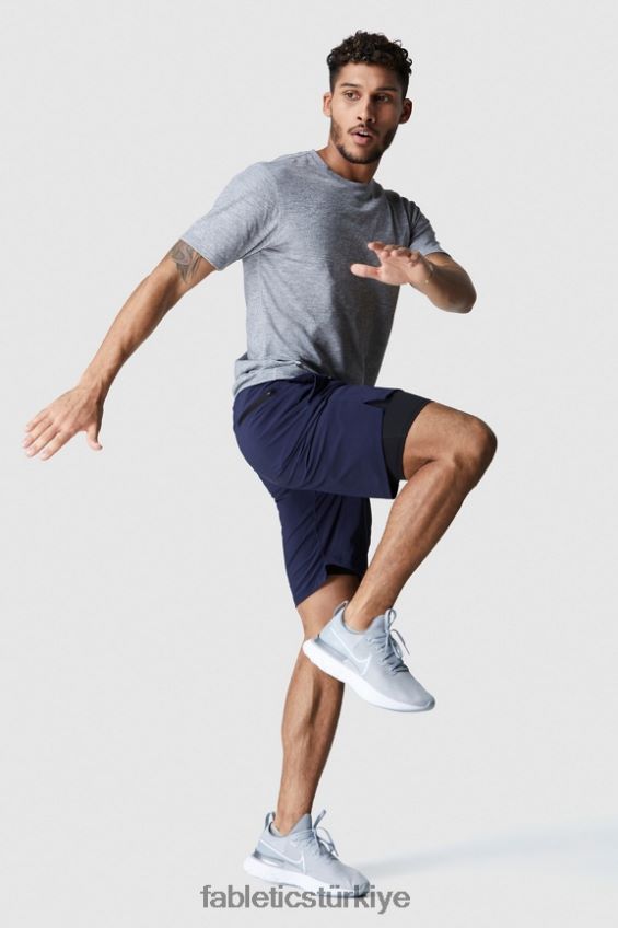 tr Fabletics erkekler franchise kısa (çizgili) Donanma 40R06B3355