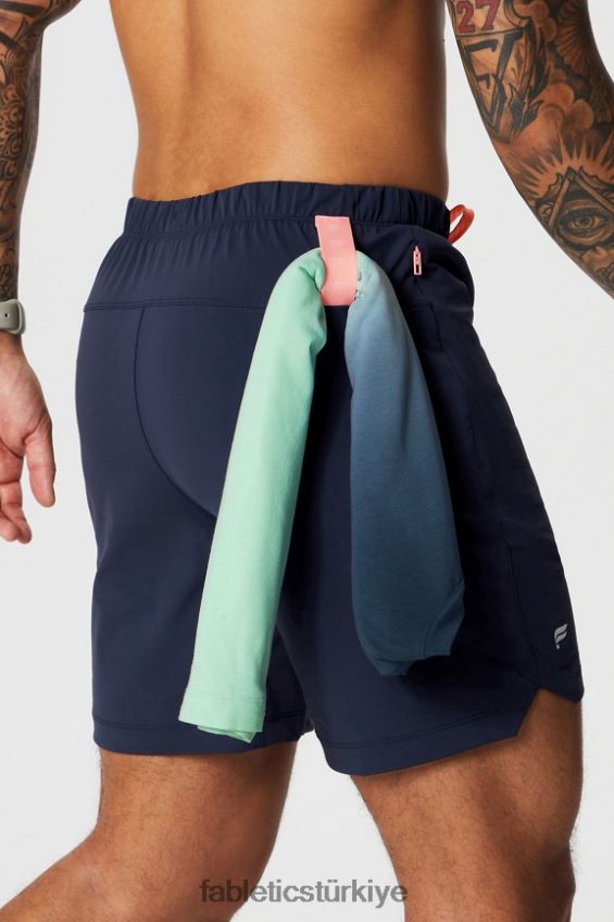 tr Fabletics erkekler kısa (astarlı) 140 derin lacivert/çoklu sprey 40R06B3175