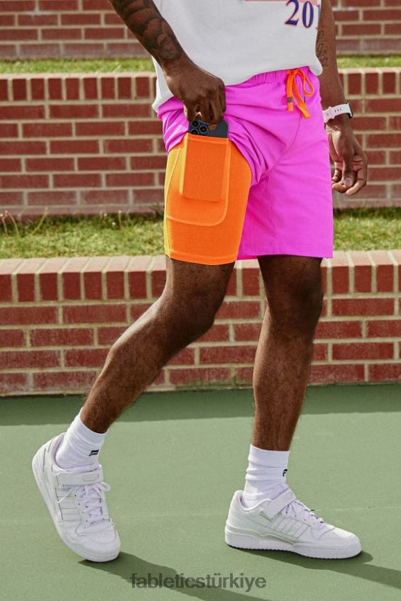 tr Fabletics erkekler kısa (çizgili) 141 pembe kaçış 40R06B3180