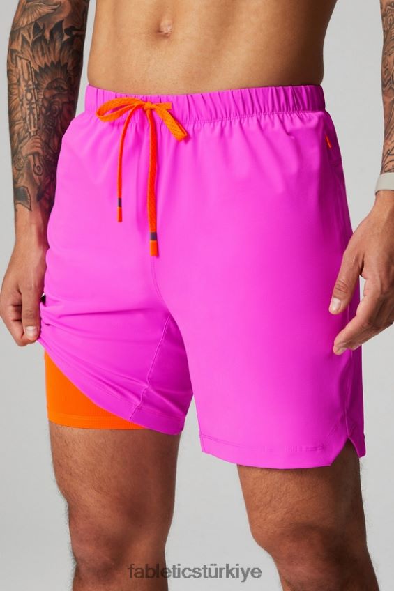 tr Fabletics erkekler kısa (çizgili) 141 pembe kaçış 40R06B3180