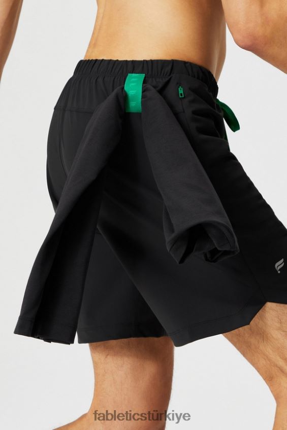 tr Fabletics erkekler kısa (çizgili) 141 siyah/çim yeşili 40R06B3181