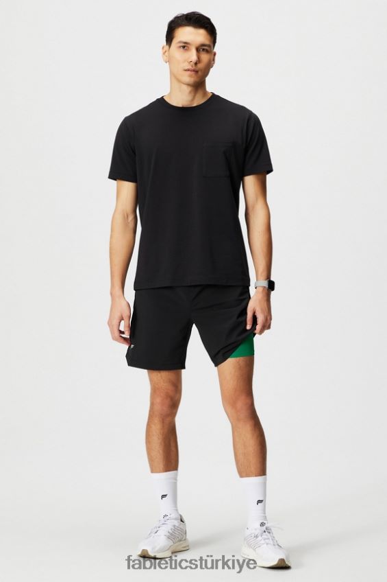 tr Fabletics erkekler kısa (çizgili) 141 siyah/çim yeşili 40R06B3181