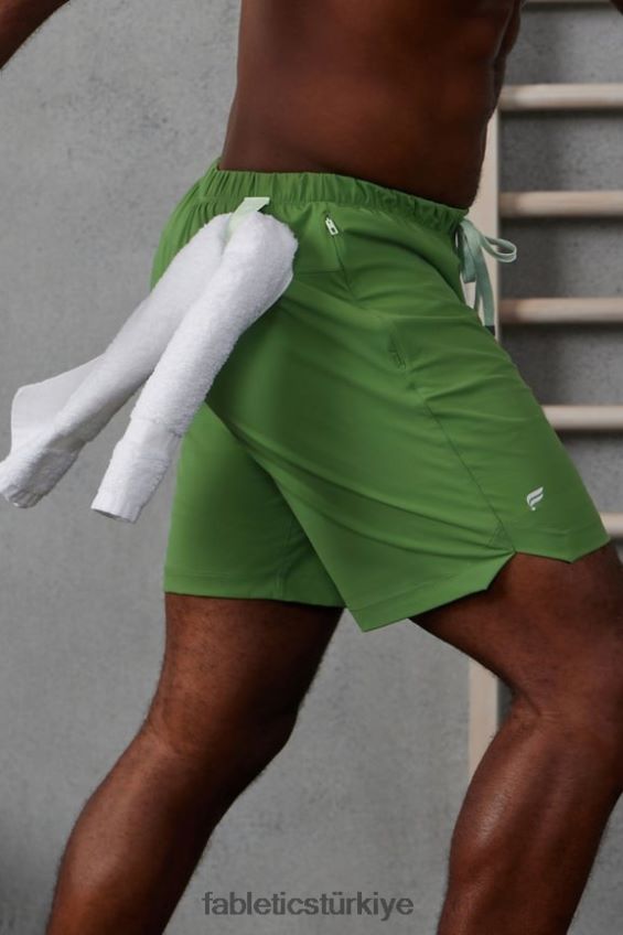tr Fabletics erkekler kısa (çizgili) 141 yeni zeytin 40R06B3179