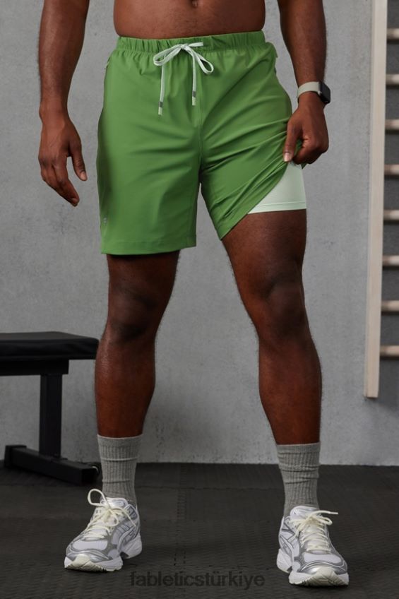 tr Fabletics erkekler kısa (çizgili) 141 yeni zeytin 40R06B3179