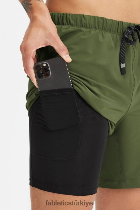 tr Fabletics erkekler kısa (çizgili) 143 koyu yosun 40R06B3188