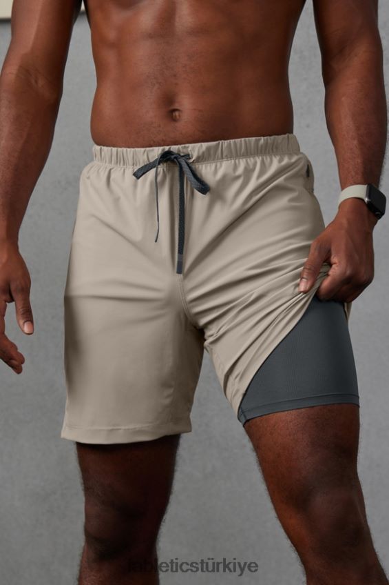 tr Fabletics erkekler kısa (çizgili) 162 acımasız haki 40R06B3295