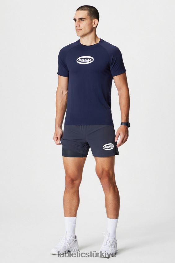 tr Fabletics erkekler kısa (çizgili) 162 klasik lacivert oval 40R06B3294
