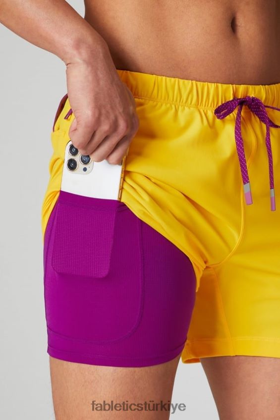 tr Fabletics erkekler kısa olan (çizgili) 139 günbatımı sarısı 40R06B3171