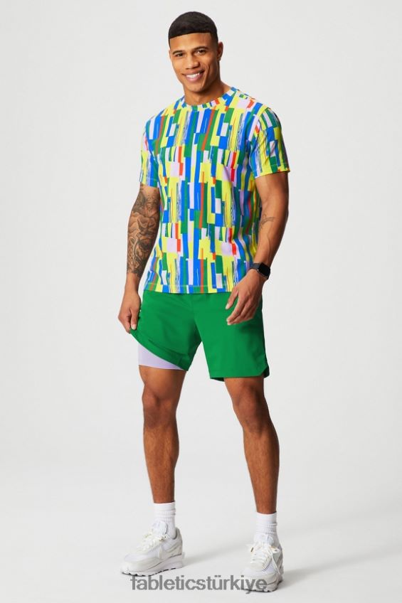 tr Fabletics erkekler kısa olan (çizgili) 142 yeşillik koymak 40R06B3183