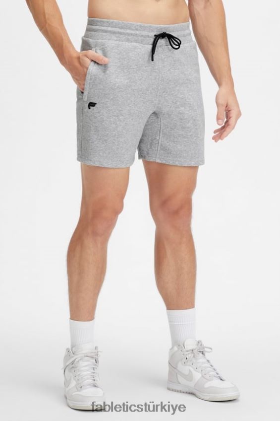 tr Fabletics erkekler kısa yol klasik gri melanj 40R06B3309