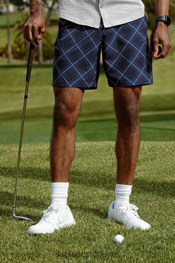 tr Fabletics erkekler tek kısa nötr golf tartan 40R06B3164