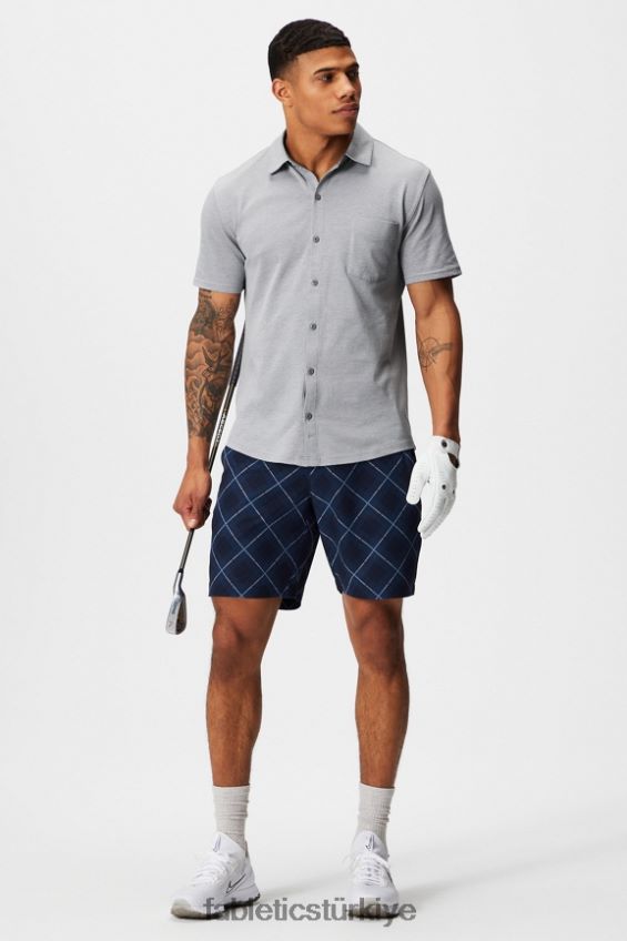 tr Fabletics erkekler tek kısa nötr golf tartan 40R06B3164