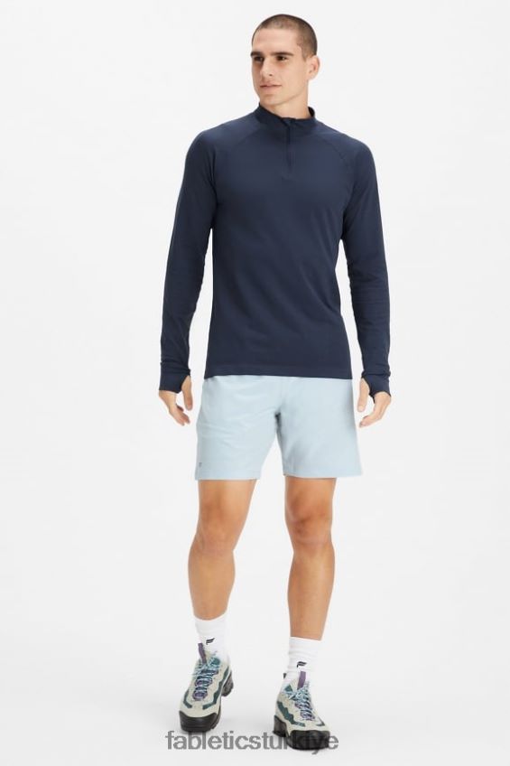 tr Fabletics erkekler temel kısa ii 147 mavi kül delikli 40R06B3209