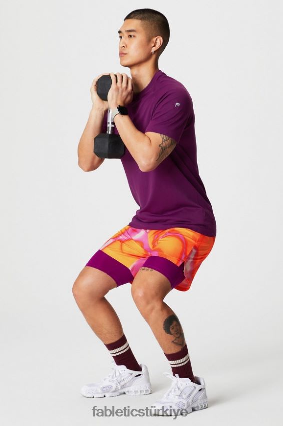 tr Fabletics erkekler temel kısa ii (çizgili) 132 pembe kaçış yaz çılgınlığı 40R06B3123