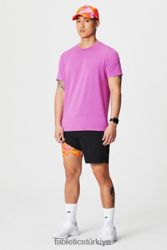 tr Fabletics erkekler temel kısa ii (çizgili) 132 siyah/pembe kaçış yaz çılgınlığı 40R06B3122