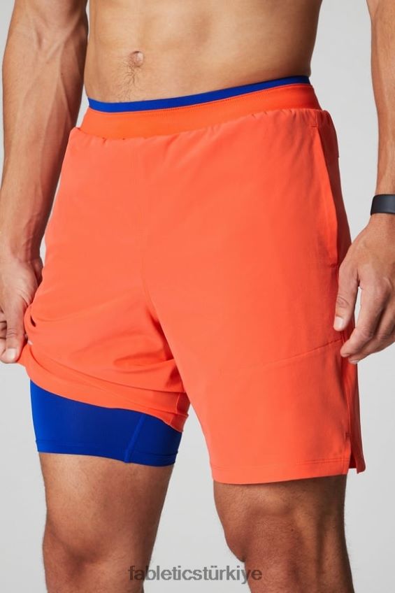 tr Fabletics erkekler temel kısa ii (çizgili) 132 tutku portakalı 40R06B3124
