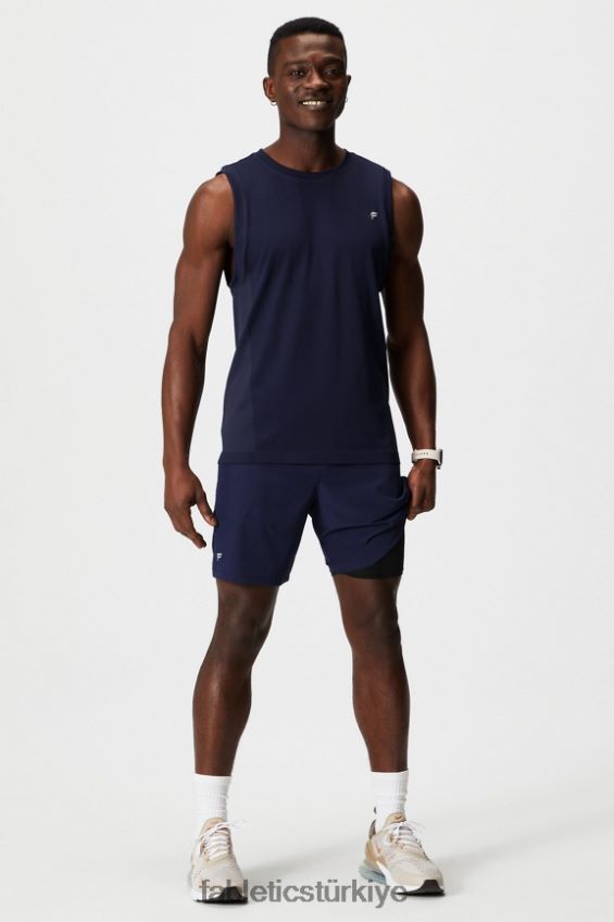 tr Fabletics erkekler temel kısa ii (çizgili) 133 derin donanma 40R06B3127