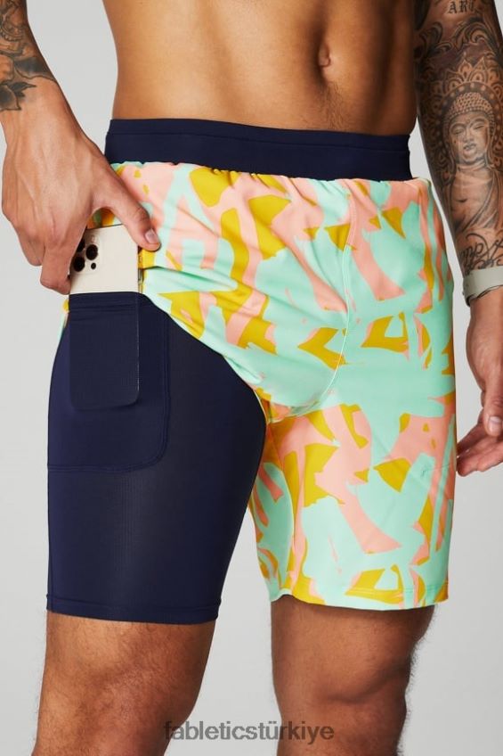 tr Fabletics erkekler temel kısa ii (çizgili) 134 şeftali öpücüğü organik lekeler 40R06B3132