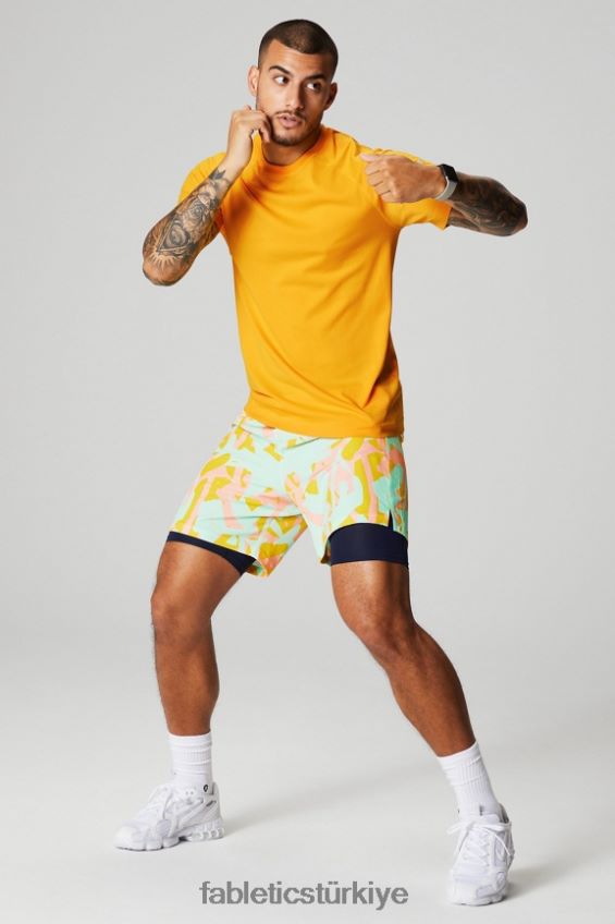 tr Fabletics erkekler temel kısa ii (çizgili) 134 şeftali öpücüğü organik lekeler 40R06B3132