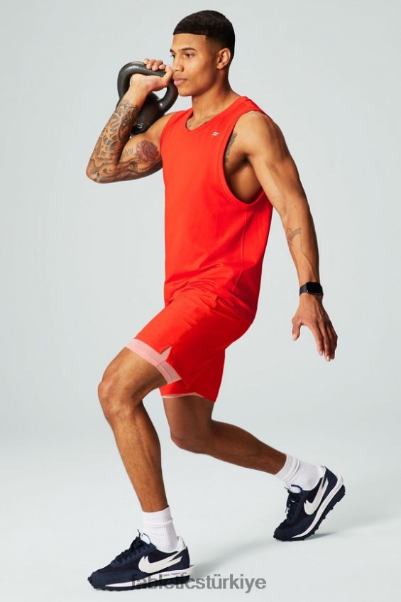 tr Fabletics erkekler temel kısa ii (çizgili) 135 ateş kızdırma delikli 40R06B3141