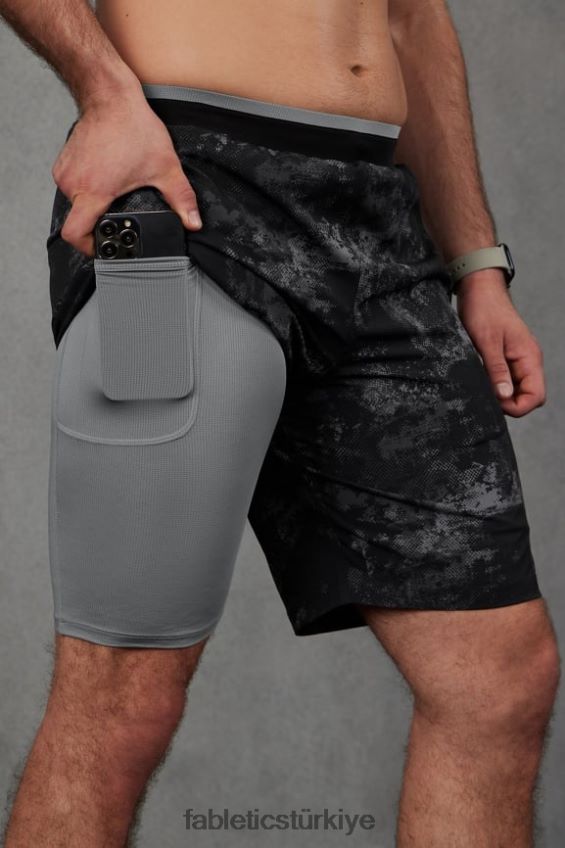 tr Fabletics erkekler temel kısa ii (çizgili) 135 siyah ortam gürültüsü 40R06B3139