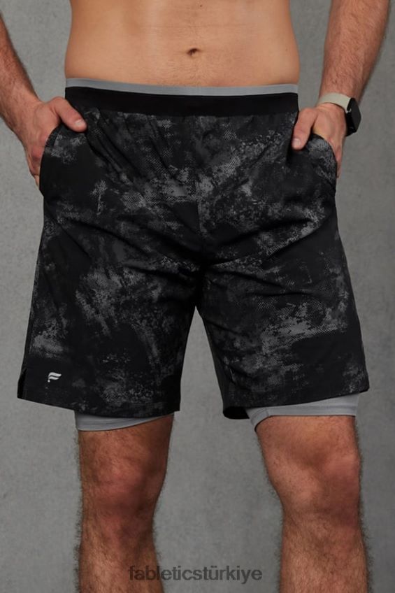 tr Fabletics erkekler temel kısa ii (çizgili) 135 siyah ortam gürültüsü 40R06B3139