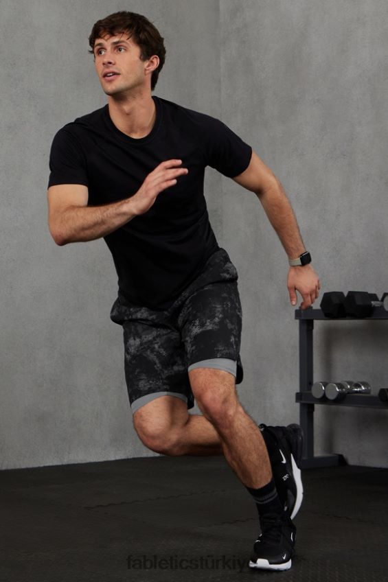 tr Fabletics erkekler temel kısa ii (çizgili) 135 siyah ortam gürültüsü 40R06B3139