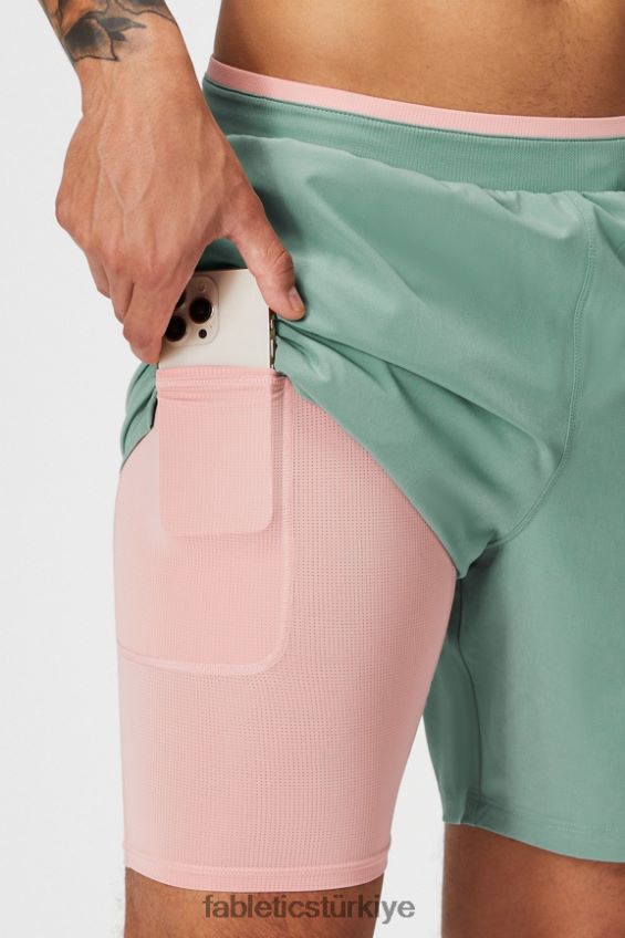 tr Fabletics erkekler temel kısa ii (çizgili) 137 gri kekik delikli 40R06B3147