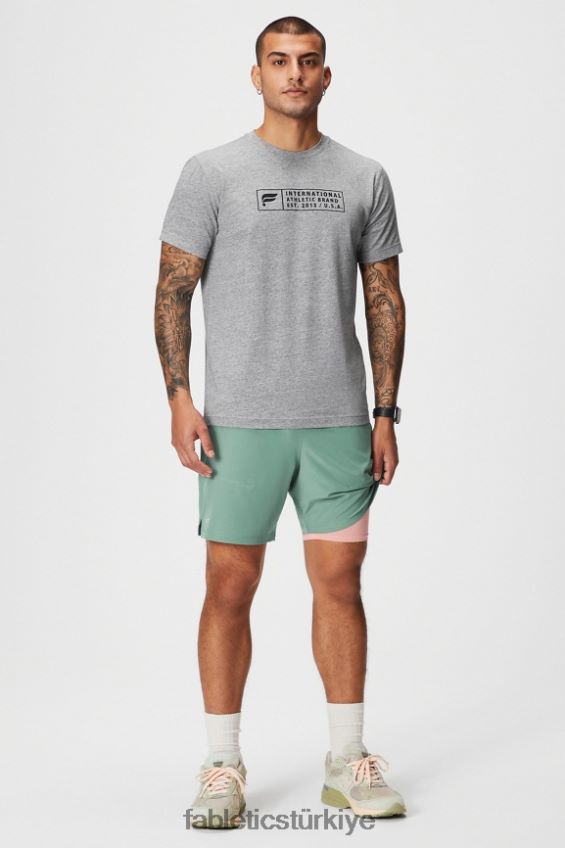 tr Fabletics erkekler temel kısa ii (çizgili) 137 gri kekik delikli 40R06B3147