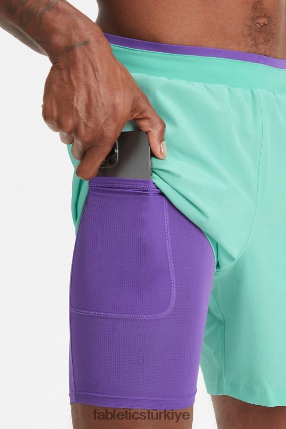 tr Fabletics erkekler temel kısa ii (çizgili) 137 nane sisi delikli 40R06B3150