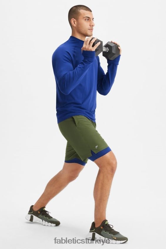 tr Fabletics erkekler temel kısa ii (çizgili) 138 koyu yosun 40R06B3154