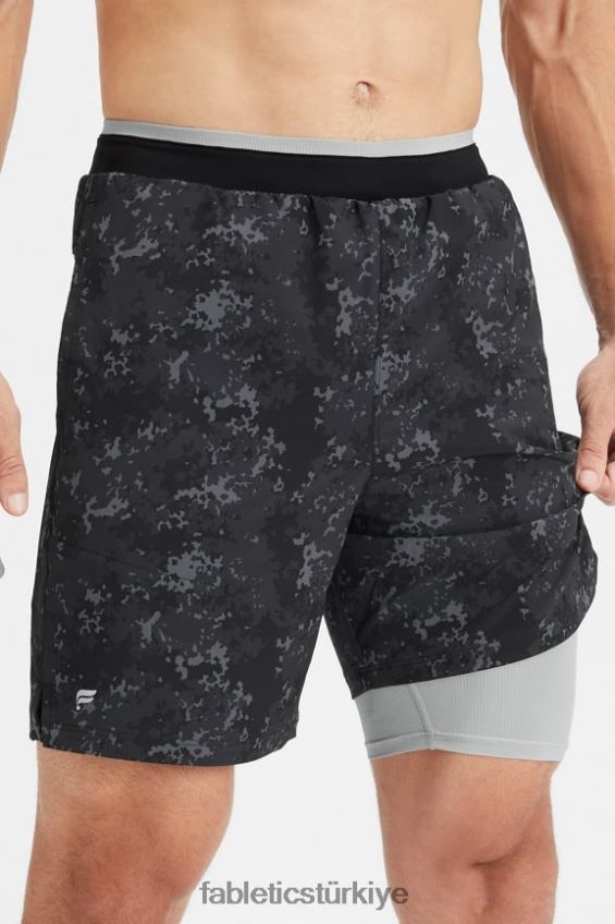 tr Fabletics erkekler temel kısa ii (çizgili) 138 siyah yeni kamuflaj 40R06B3152