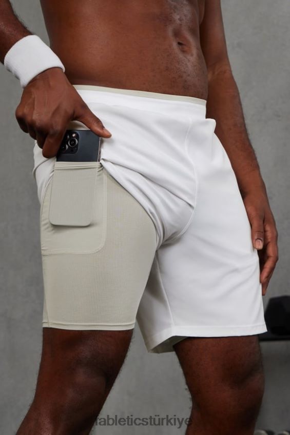 tr Fabletics erkekler temel kısa ii (çizgili) 139 klasik beyaz 40R06B3158