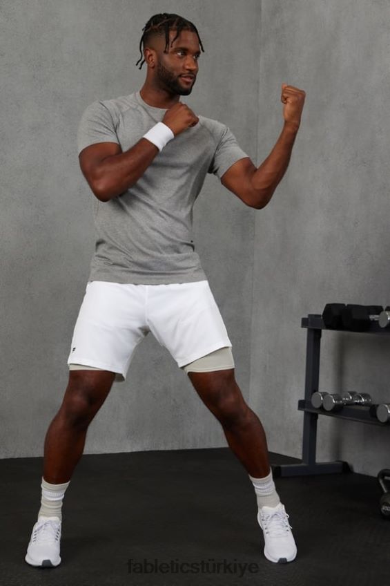 tr Fabletics erkekler temel kısa ii (çizgili) 139 klasik beyaz 40R06B3158