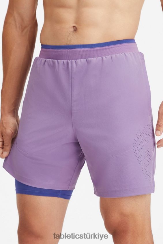 tr Fabletics erkekler temel kısa ii (çizgili) 162 mor vibe delikli 40R06B3303