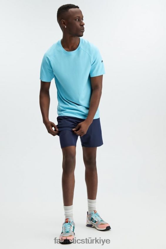 tr Fabletics erkekler temel kısa (çizgili) Donanma 40R06B3326