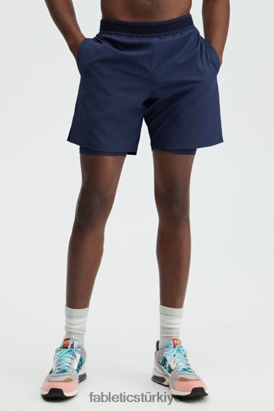 tr Fabletics erkekler temel kısa (çizgili) Donanma 40R06B3326