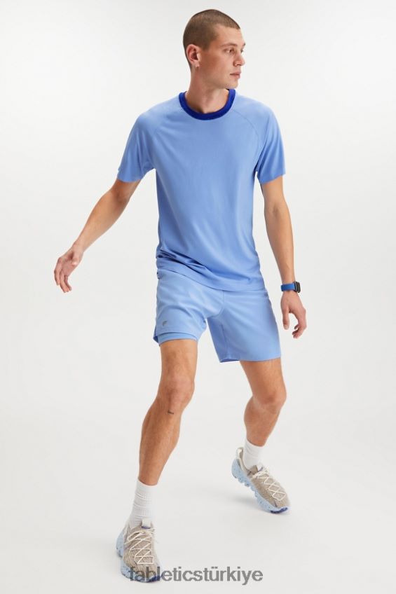tr Fabletics erkekler temel kısa (çizgili) buhar mavisi 40R06B3322