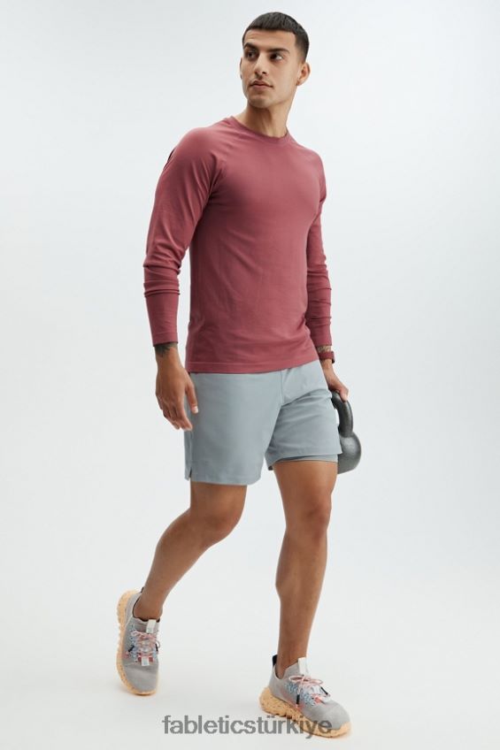 tr Fabletics erkekler temel kısa (çizgili) gölge grisi 40R06B3327