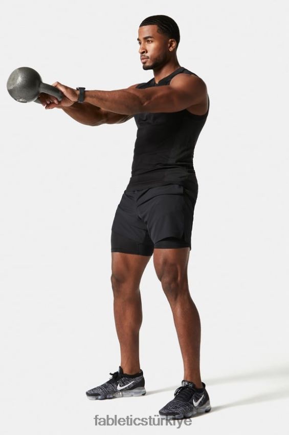 tr Fabletics erkekler temel kısa (çizgili) siyah 40R06B3319