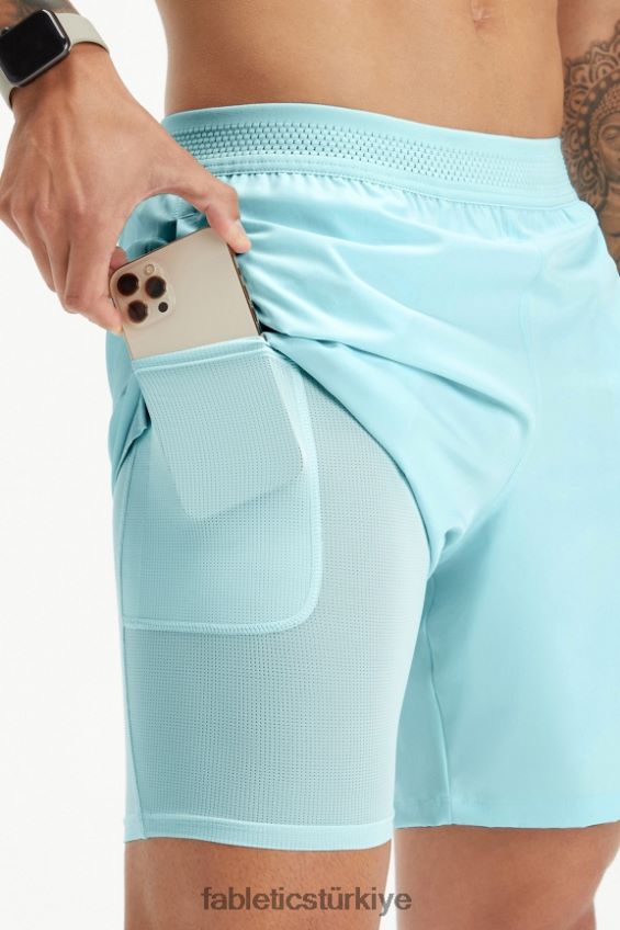 tr Fabletics erkekler temel kısa (çizgili) İskandinav mavisi 40R06B3324