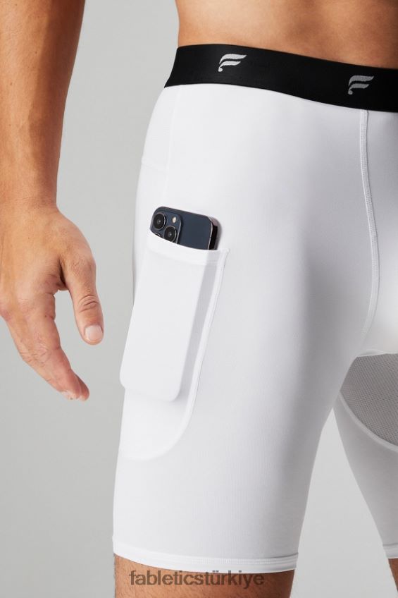 tr Fabletics erkekler temel katman kısa klasik beyaz 40R06B3116