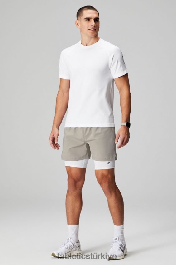 tr Fabletics erkekler temel katman kısa klasik beyaz 40R06B3116