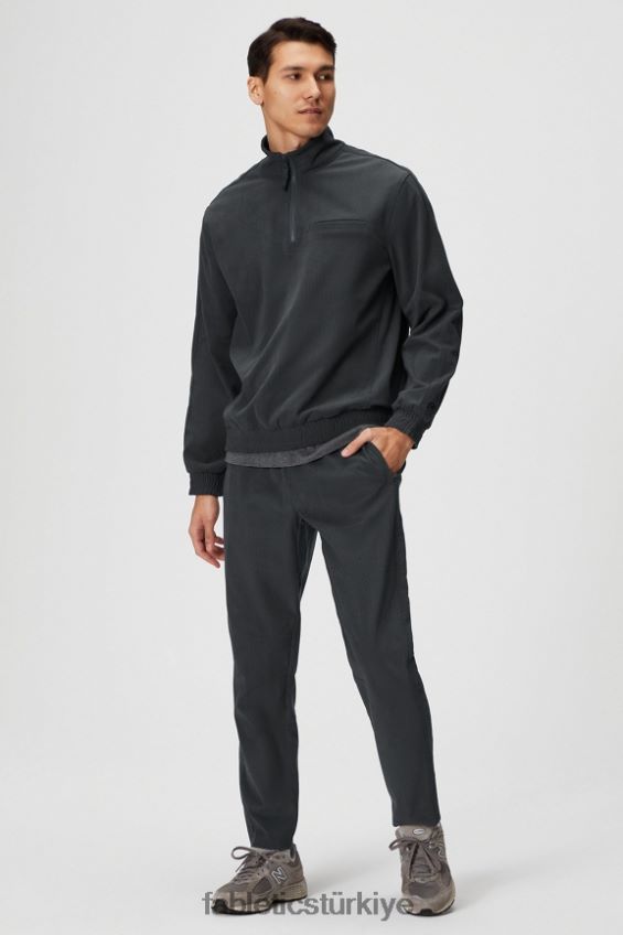 tr Fabletics erkekler kulüp kordonu 1/4 fermuarlı ceket oniks 40R06B3636